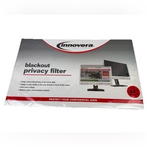 Innovera BLF22W, Black-Out Privacy Monitor Filter for 22" WIDESCREEN LCD Monitor